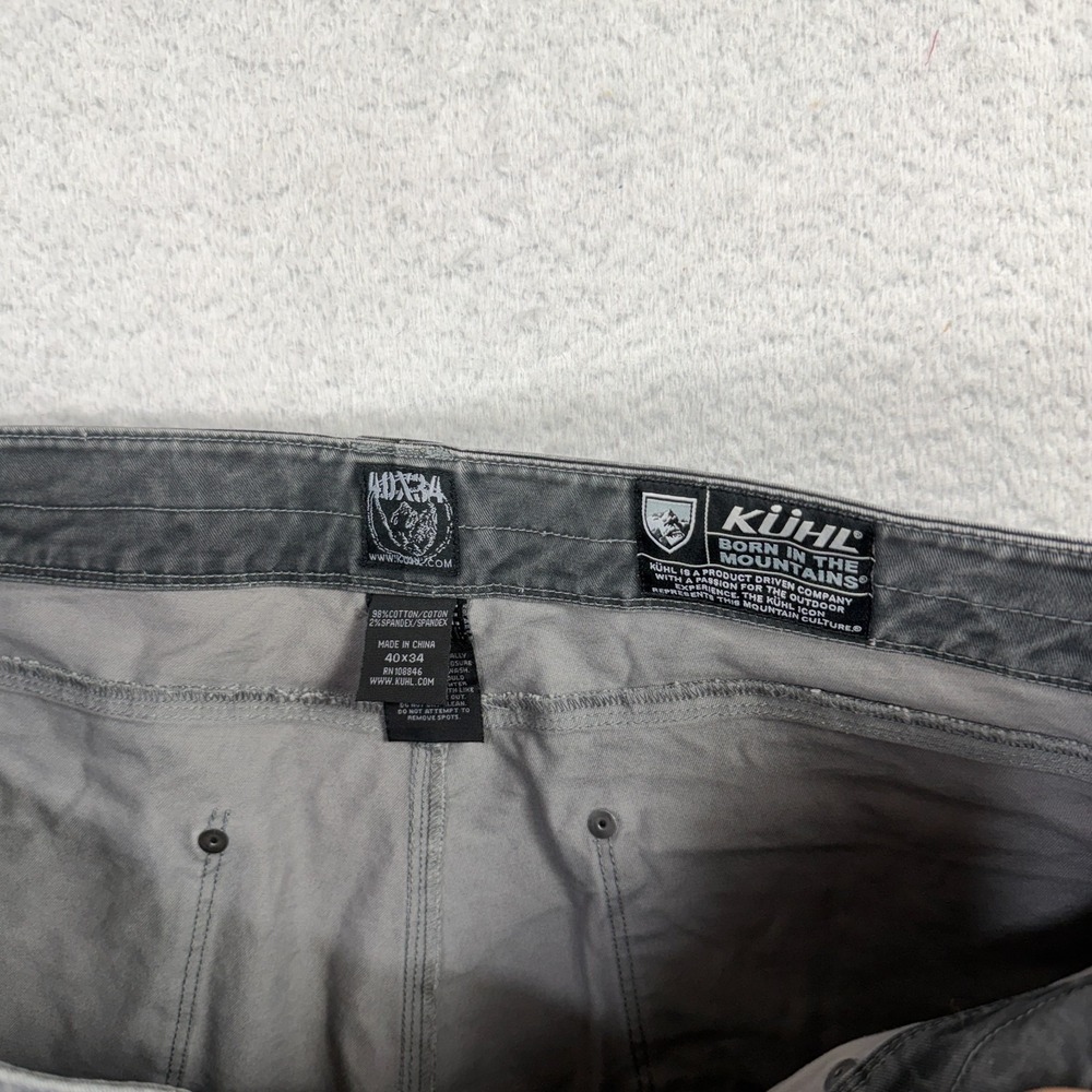 Kuhl Rydr Pants Mens 40x34 Gray Vintage Patina Dye Canvas Outdoors Work Hike - Picture 8 of 12